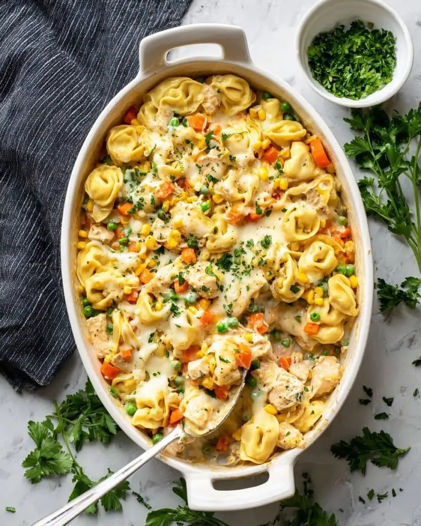 Baked Tortellini with Chicken (Dump-and-Bake) Recipe