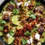 Skillet Chicken with Mexican Green Rice & Salsa Macha Recipe