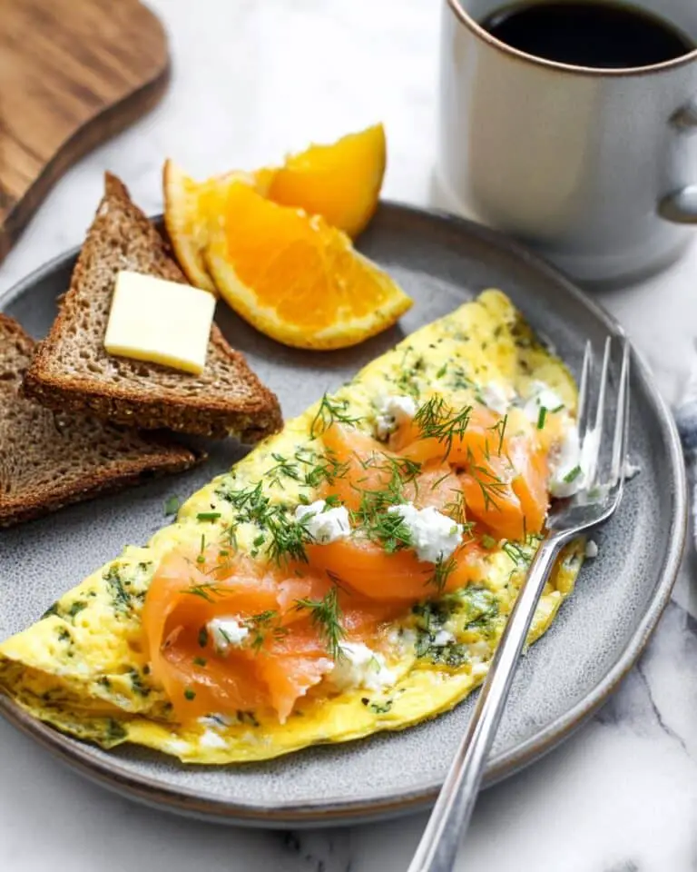10-Minute Smoked Salmon Omelette with Goat Cheese Recipe