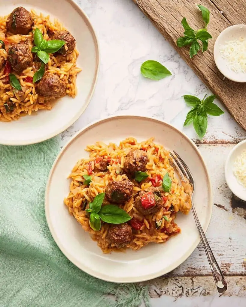 Tuscan Meatballs with Orzo Pasta Recipe