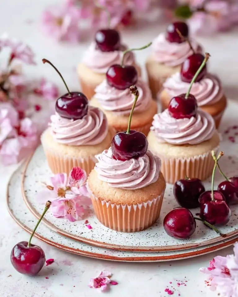 Cherry Cupcakes with Cherry Compote and Cherry Buttercream Recipe
