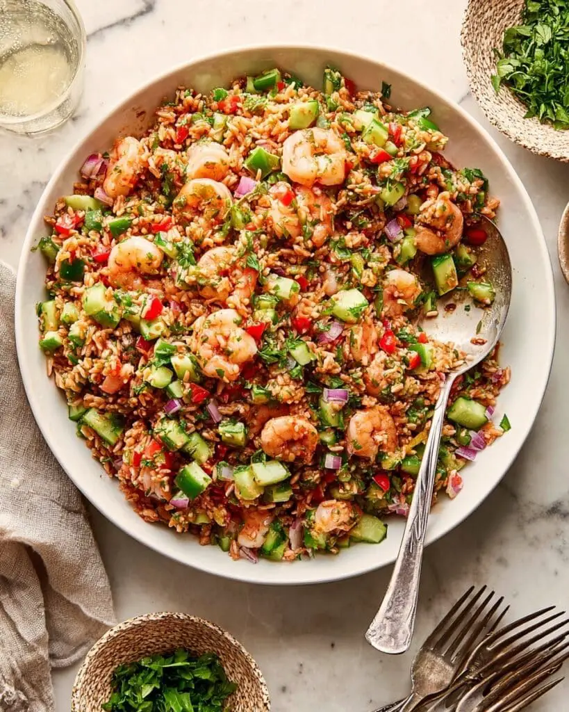 Garlic Shrimp Crispy Rice Salad Recipe