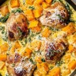 Butternut Squash with Parmesan Sauce and Chicken Thighs Recipe