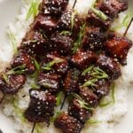 Sticky Soy Steak Skewers with Honey-Ginger Sauce Recipe