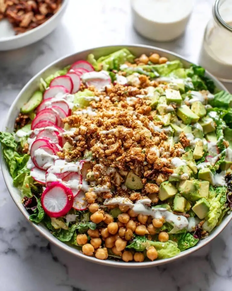 Avocado Caesar Salad with Crispy Pita Breadcrumbs and Lemon Tahini Dressing Recipe