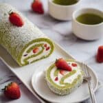 Strawberry Matcha Roll Cake Recipe