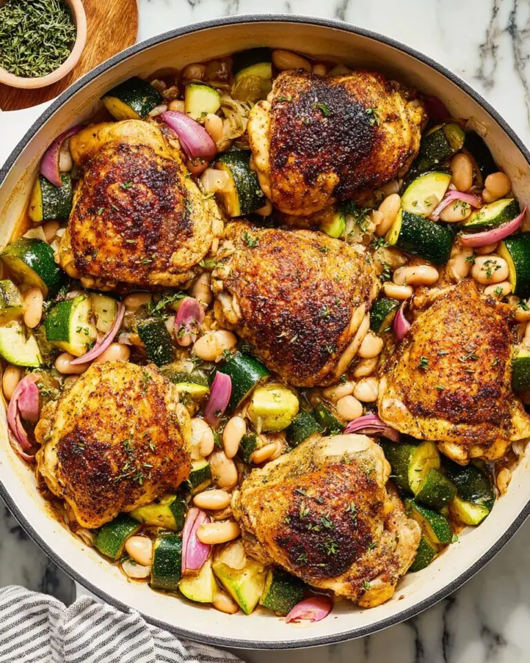 Lemon Chicken Thighs with Zucchini and Cannellini Beans Recipe