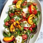 Grilled Peach and Burrata Salad with Herbed Lemon Vinaigrette Recipe