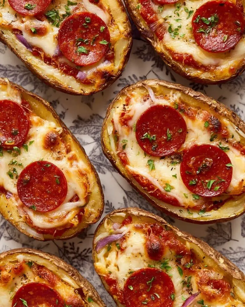 Crispy Air Fryer Pizza Potato Skins Recipe