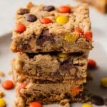 Triple Peanut Butter Monster Cookie Bars Recipe