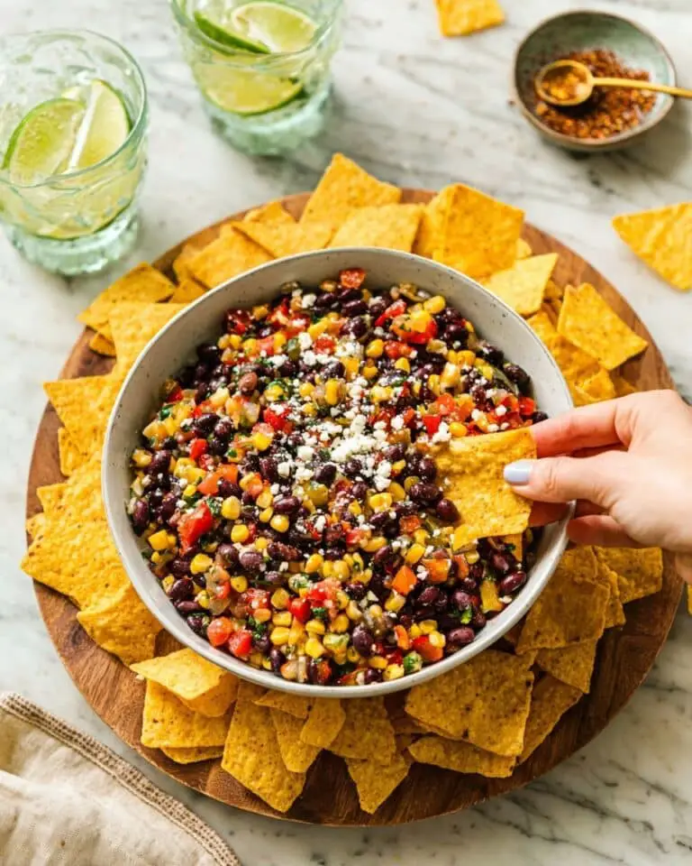 Easy Black Bean and Corn Dip with Feta Recipe