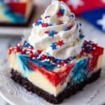 American Flag Colors Cheesecake Bars Recipe