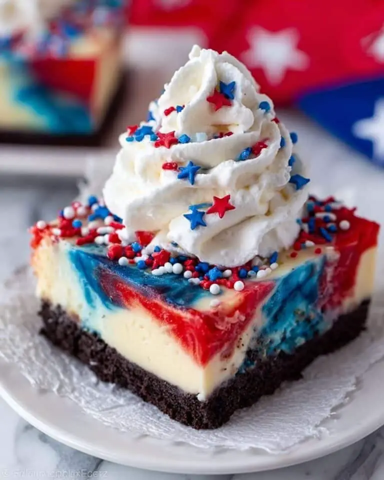 American Flag Colors Cheesecake Bars Recipe