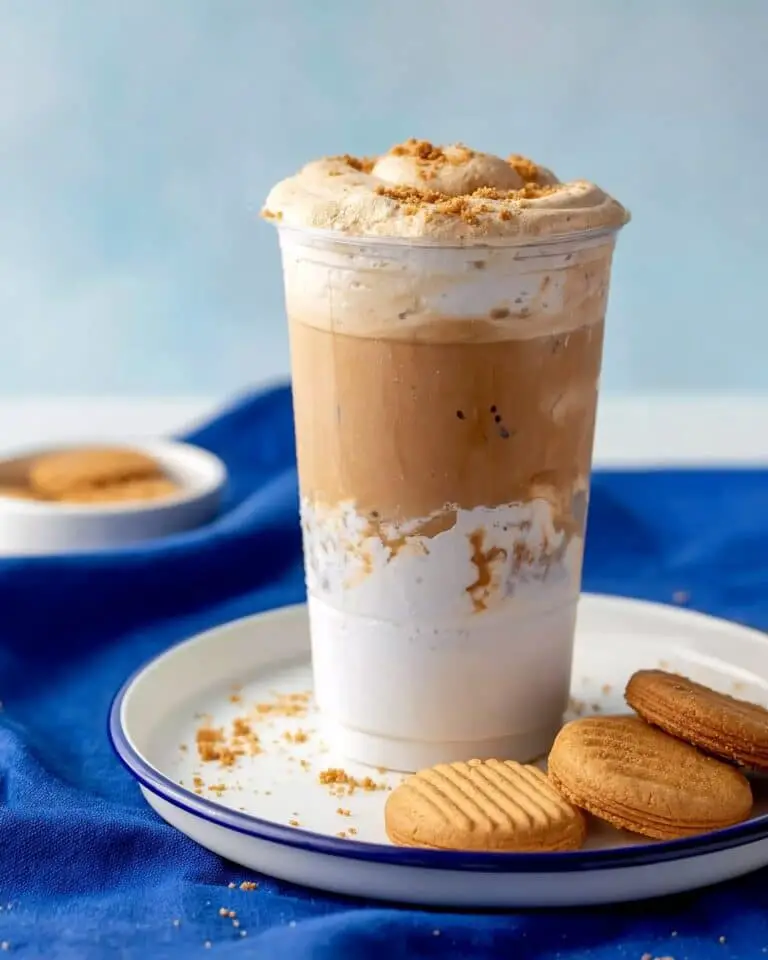 Fluffy Nutter Butter Latte with Marshmallow Cream Recipe