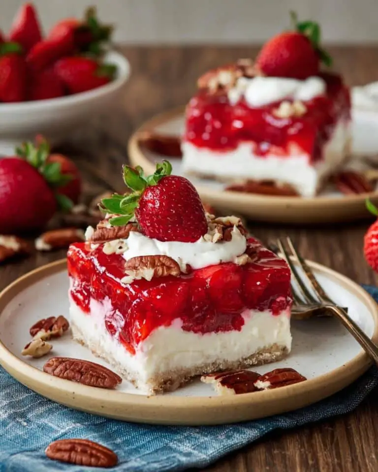 Strawberry Jello Salad with Fresh Fruit and Sour Cream Recipe