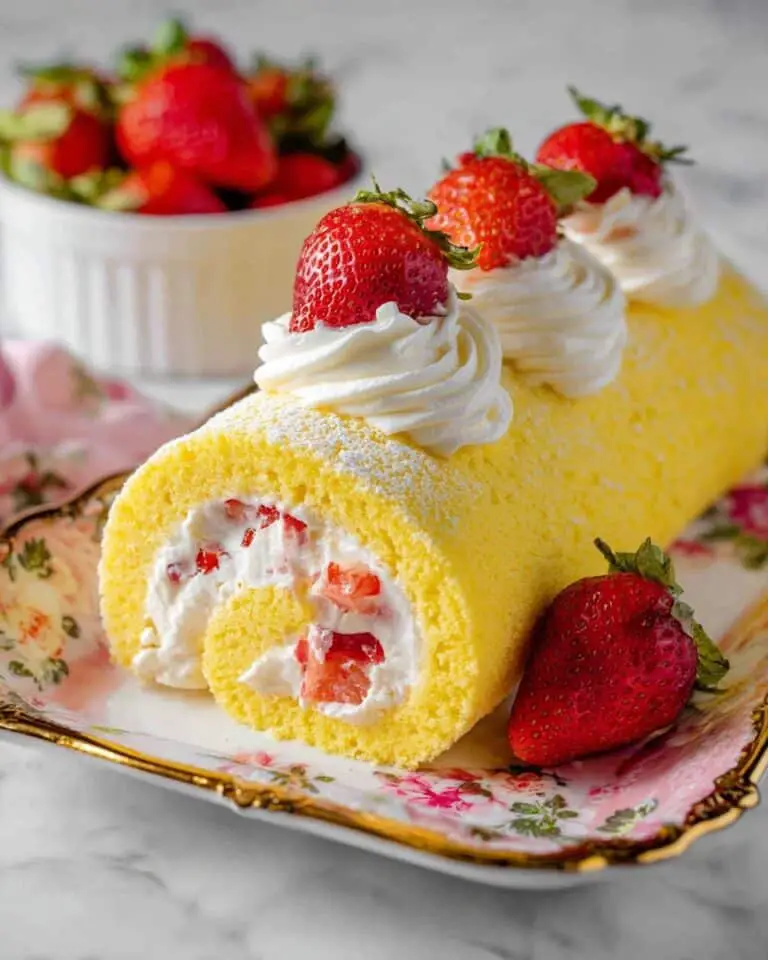 Fresh Strawberry Swiss Roll Recipe