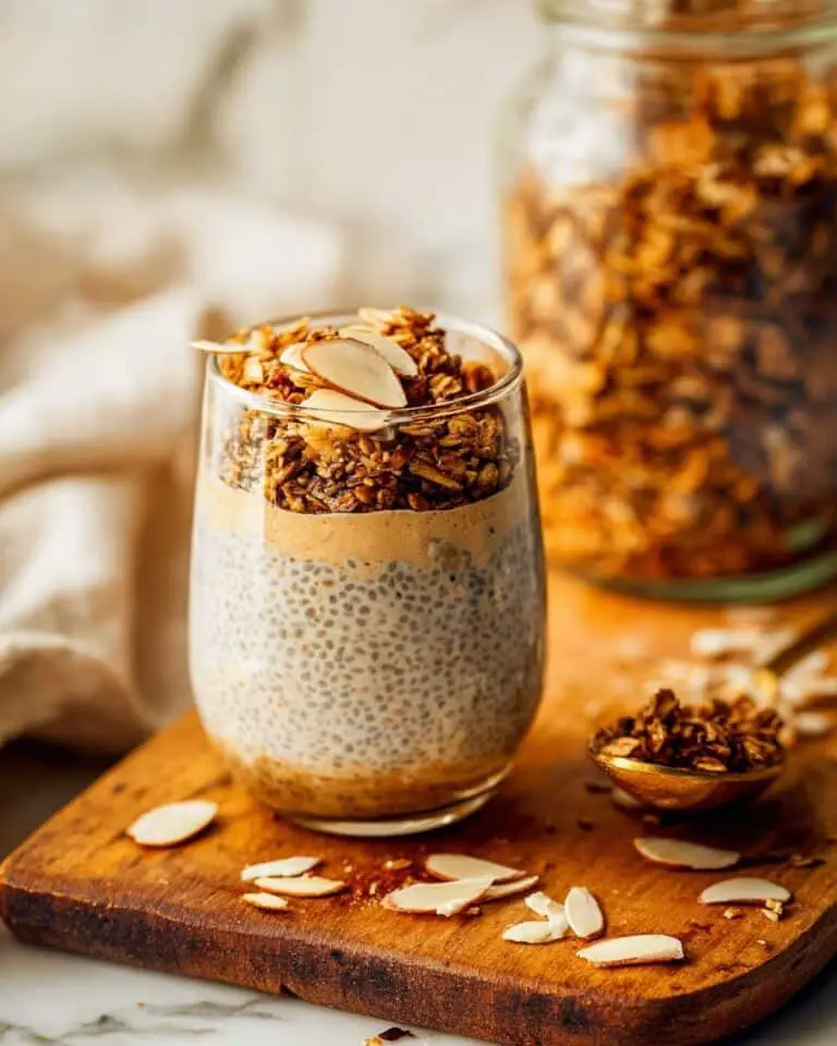 Almond Butter Overnight Oats with Banana and Sliced Almonds Recipe