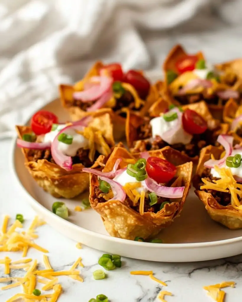 Wonton Taco Cups Recipe