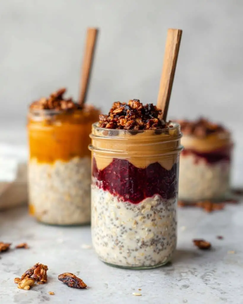 Peanut Butter and Jelly Overnight Oats Recipe