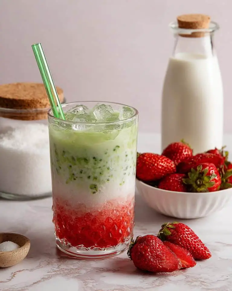 Iced Strawberry Matcha Latte Recipe