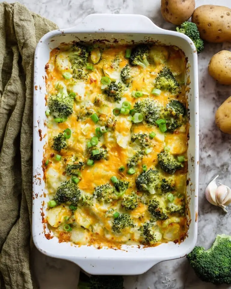Cheesy Mashed Potato Broccoli Casserole Recipe