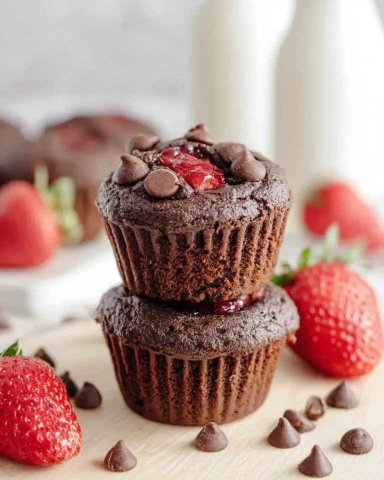 Chocolate Strawberry Muffins with Cocoa and Fresh Fruit Recipe