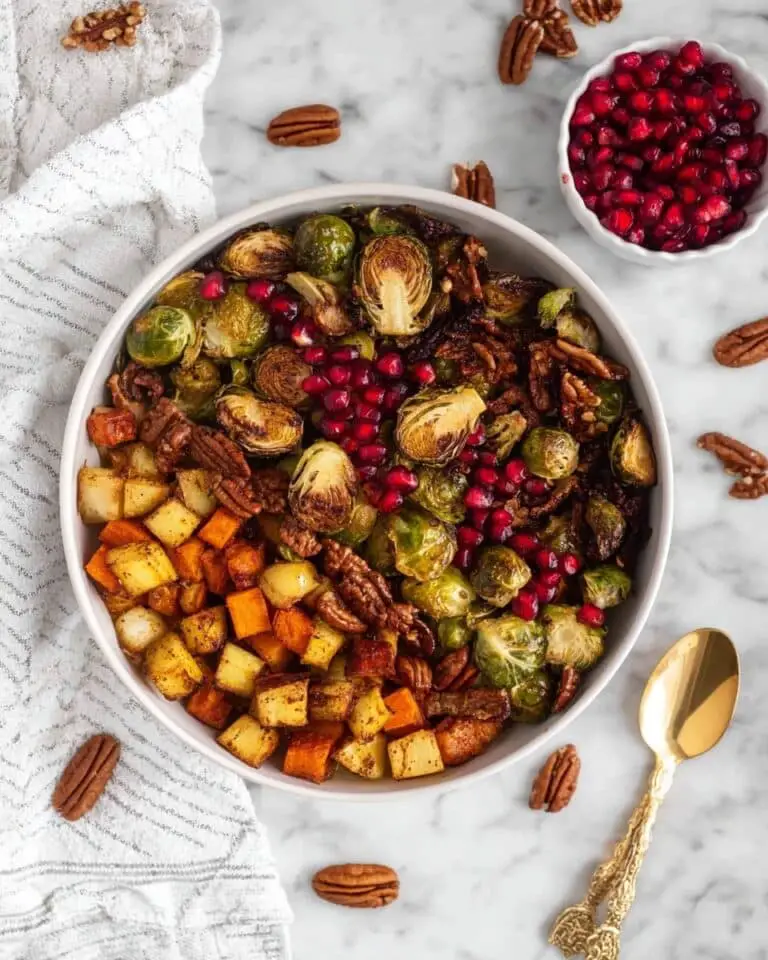 Air Fryer Roasted Vegetable Medley with Pecan and Pomegranate Recipe