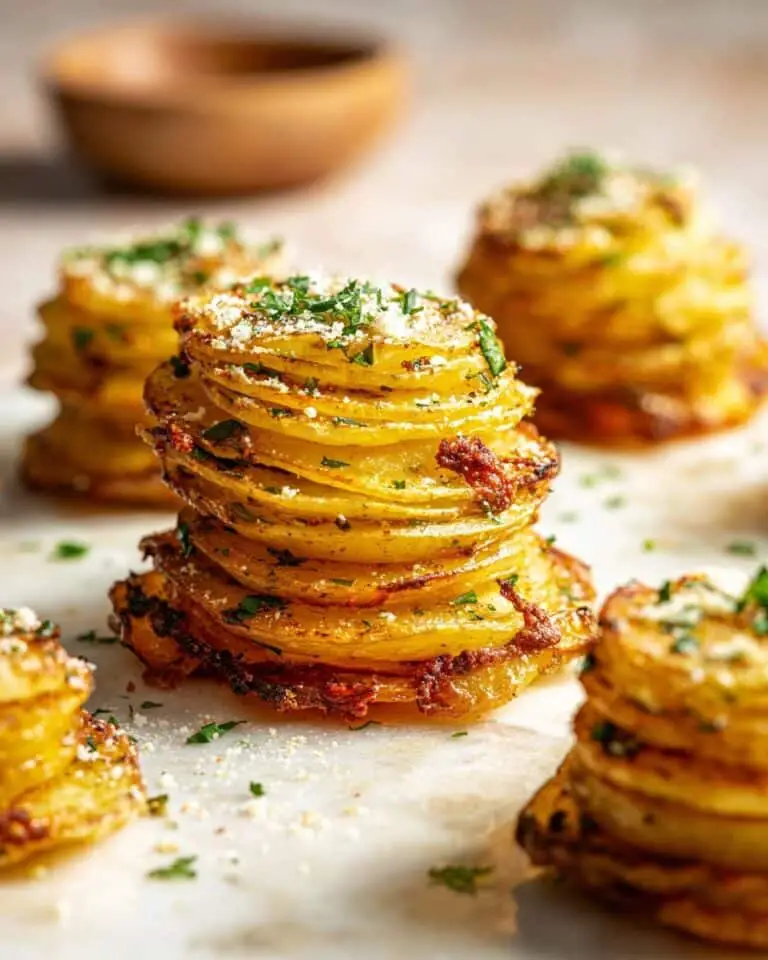 Crispy Cacio e Pepe Roasted Potato Stacks Recipe