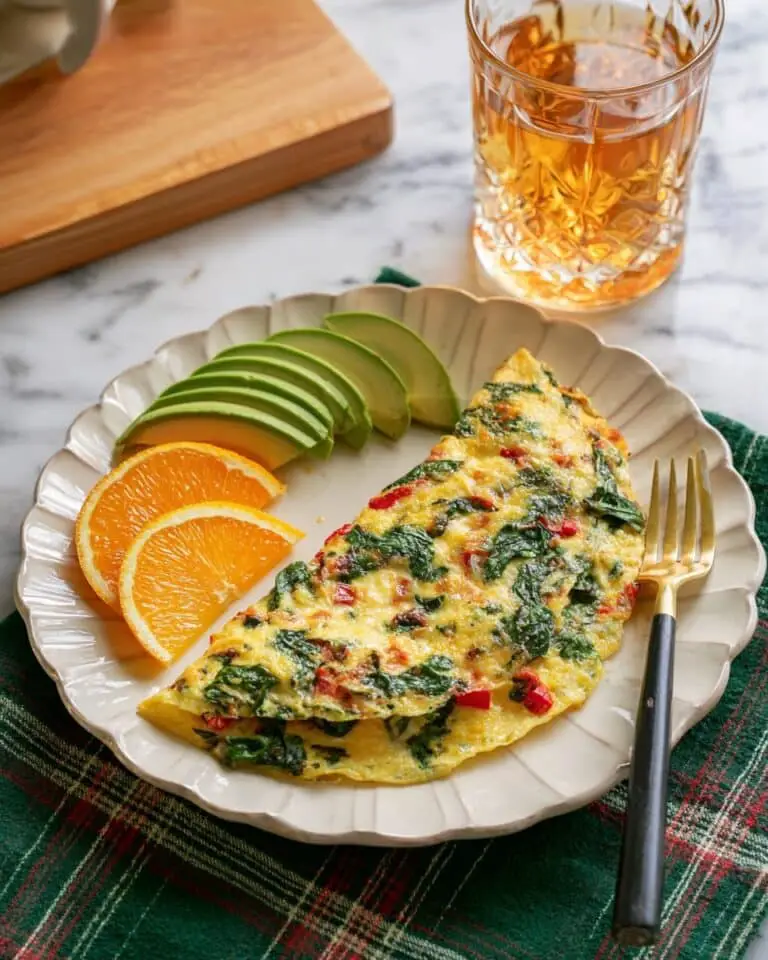 Egg White Omelette with Feta, Spinach, and Veggies Recipe