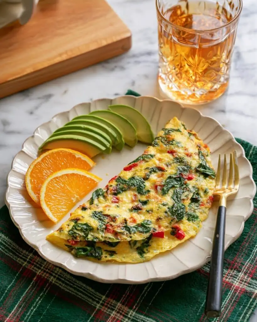 Egg White Omelette with Feta, Spinach, and Veggies Recipe