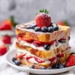 Stuffed Cream Cheese French Toast with Strawberries and Nutella Recipe