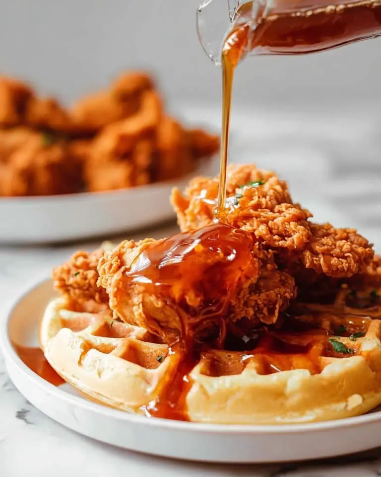 Crispy Fried Chicken and Waffles with Honey Spicy Butter Recipe