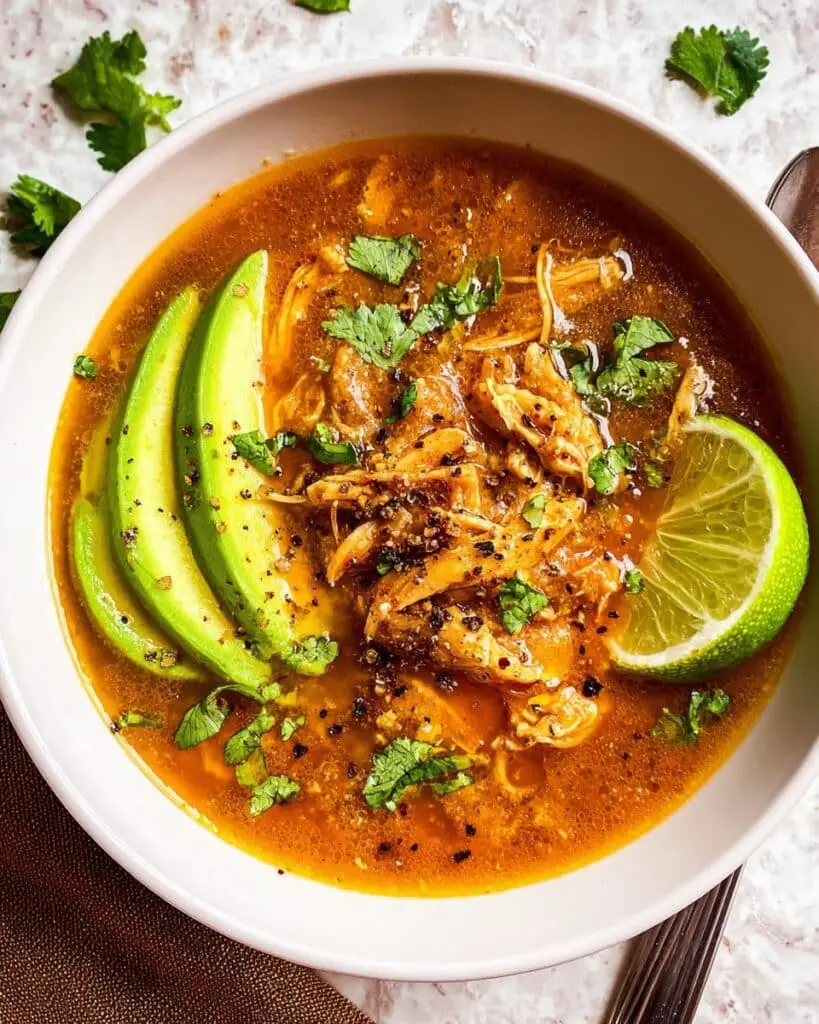 Spicy Chicken and Pinto Bean Soup with Green Chilis and Salsa Verde Recipe