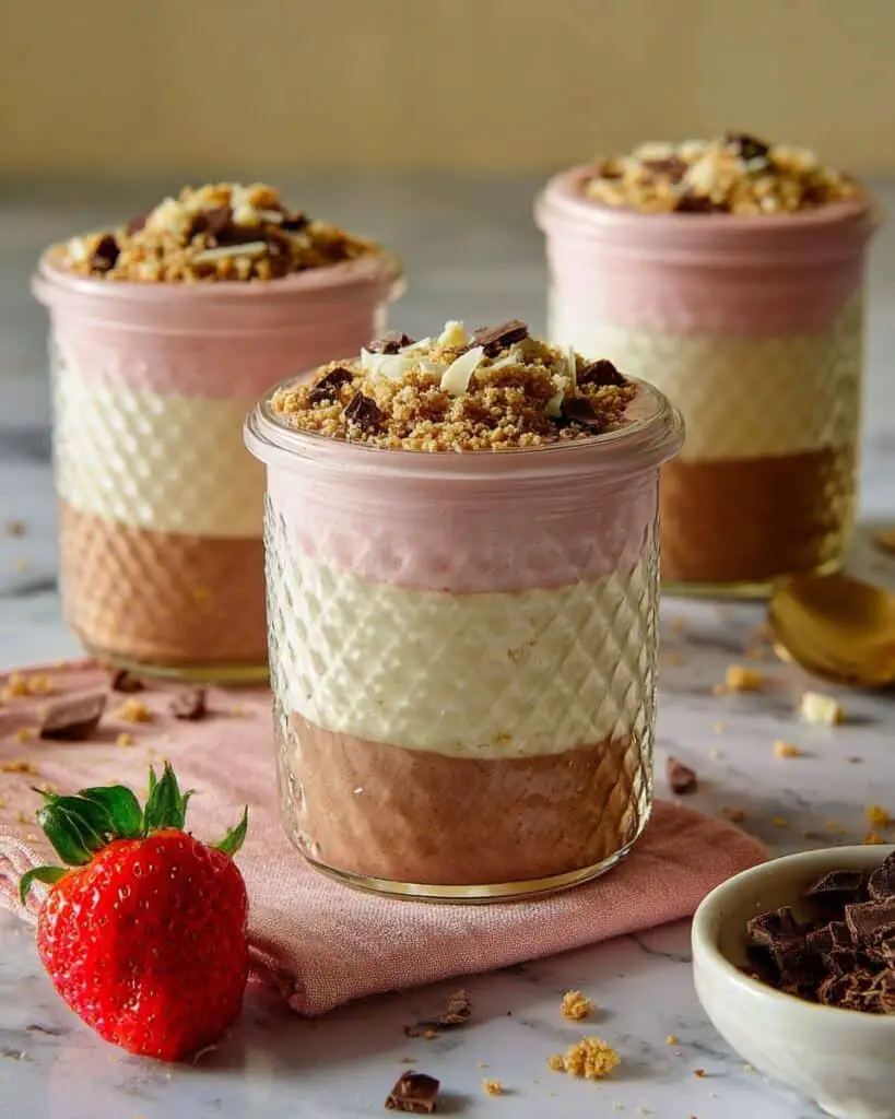 Neapolitan Cheesecake Jars with Cottage Cheese Recipe