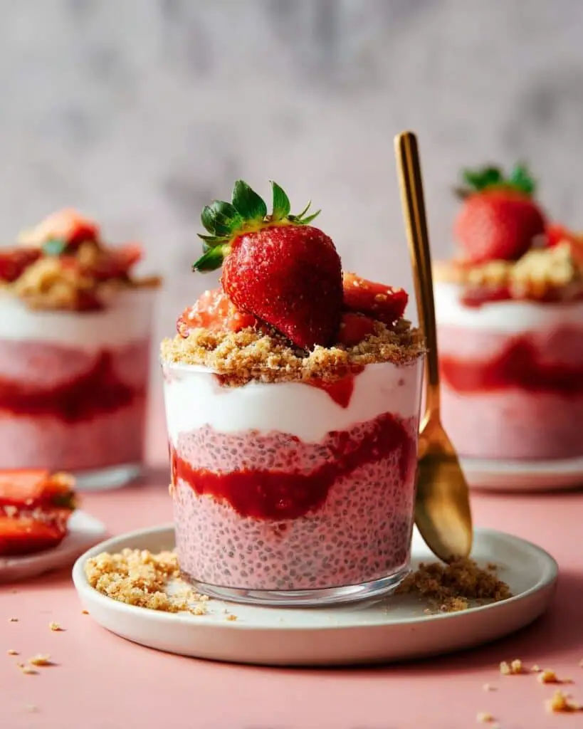 Strawberries & Cream Chia Pudding Recipe