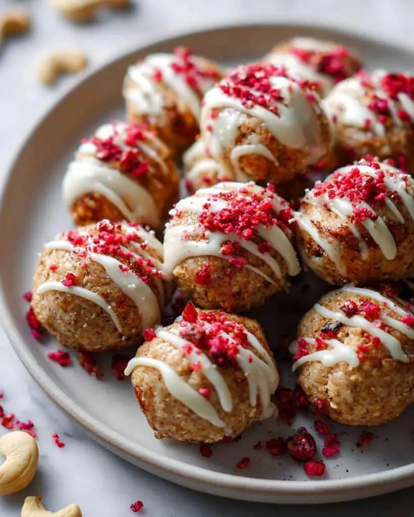 Raspberry White Chocolate Energy Balls Recipe