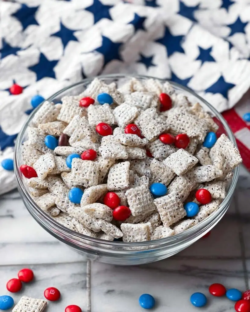 Easy 4th of July Puppy Chow Recipe