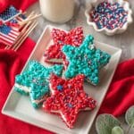 Fourth of July Red, White, and Blue Rice Krispies Treats Recipe