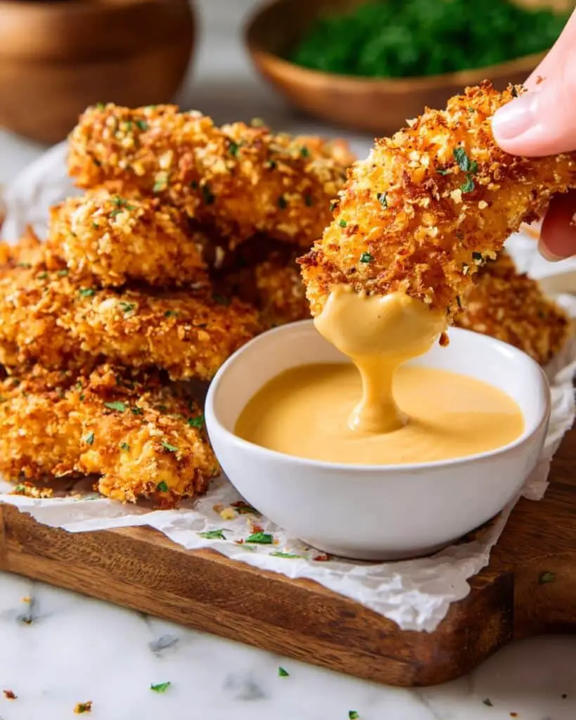 Cornflake Crusted Chicken Tenders with Honey Mustard Dipping Sauce Recipe