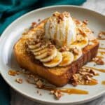 Banana Bread Sundae with Caramel, Toasted Pecans, and Fresh Bananas Recipe