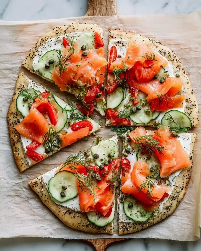 Everything Bagel Pizza with Smoked Salmon and Cream Cheese Recipe