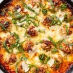 Cast Iron Cheesy Baked Meatballs Slider Recipe