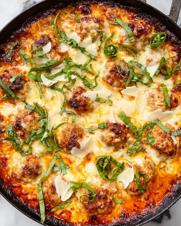 Cast Iron Cheesy Baked Meatballs Slider Recipe