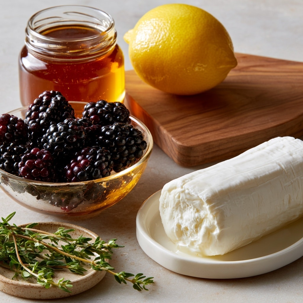 Blackberry Goat Cheese Log with Honey and Thyme Recipe - Recipe Image