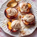 Air Fryer Peaches with Cinnamon Butter and Ice Cream Recipe