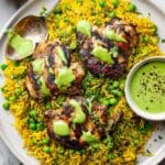Peruvian Chicken and Rice with Green Sauce Recipe