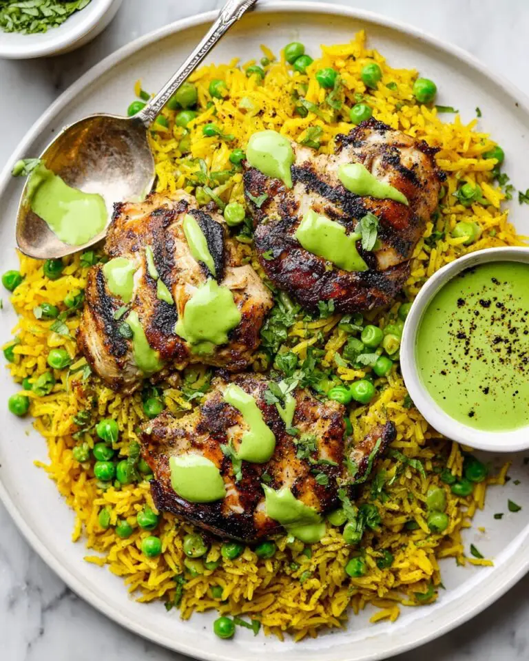 Peruvian Chicken and Rice with Green Sauce Recipe