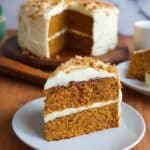 Pumpkin Spice Cake with Cream Cheese Frosting and Biscoff Cookie Topping Recipe