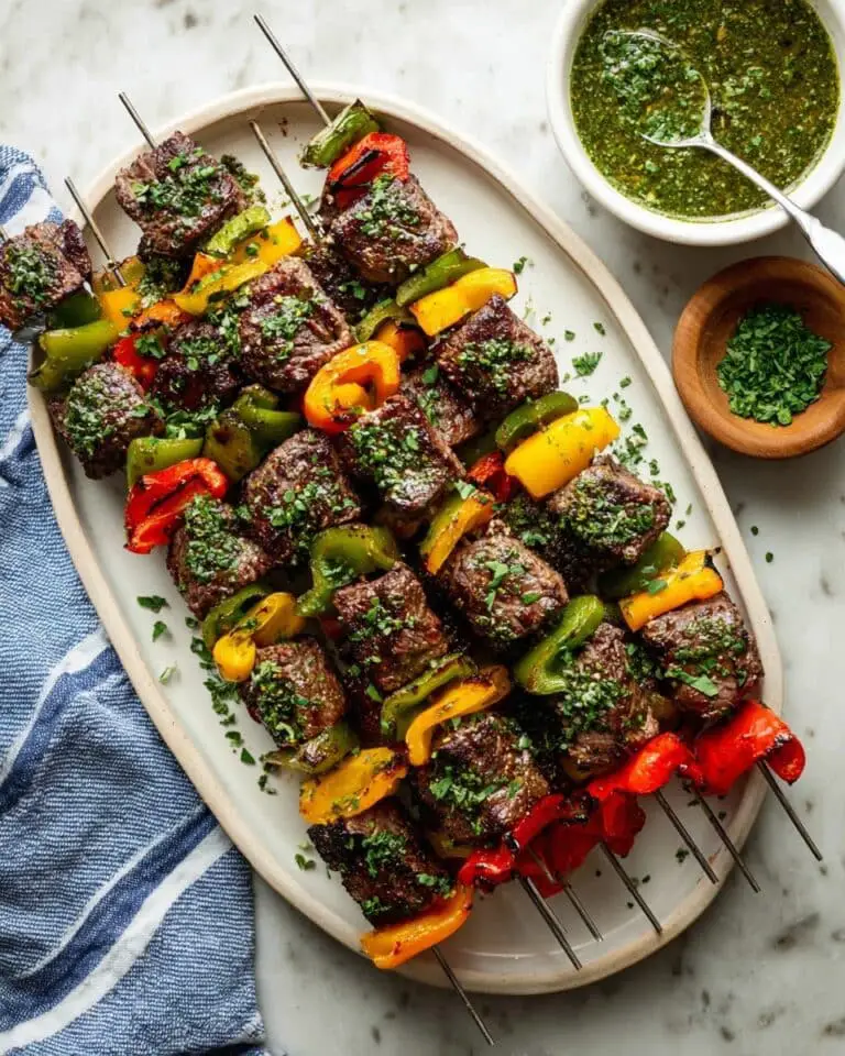 Easy Grilled Chimichurri Steak Kabobs Recipe