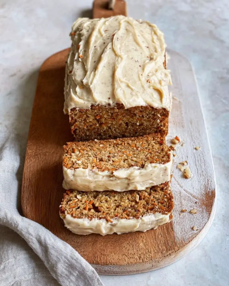 Oat Flour Carrot Cake Loaf with Cream Cheese Frosting Recipe